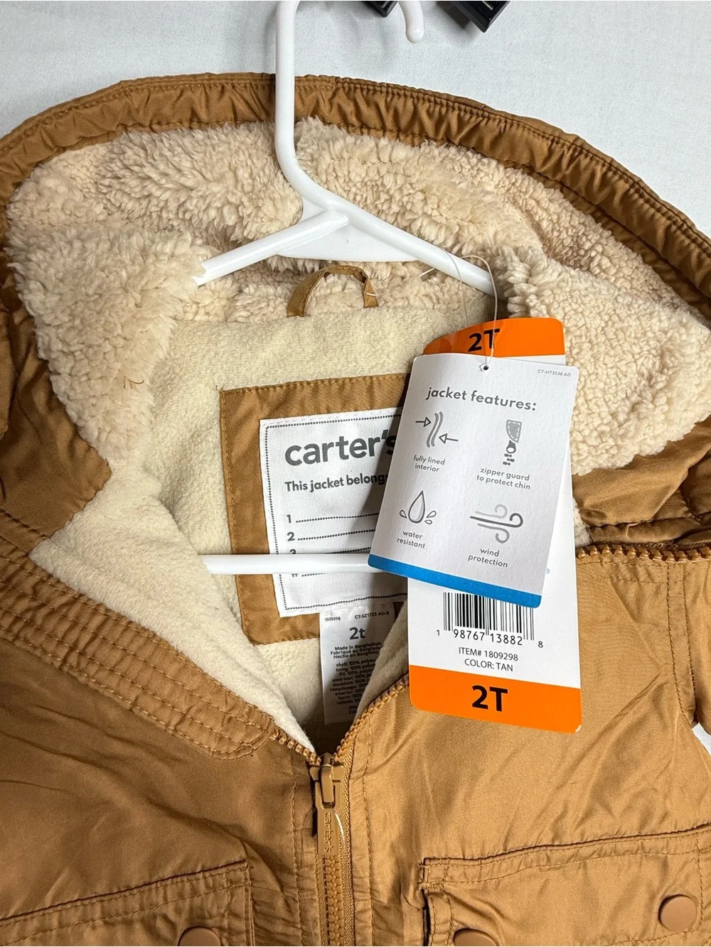 children's brown jacket by Carter's, size 2T A8 398